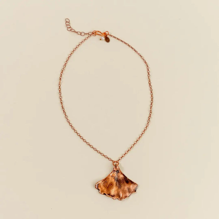 Copper Ginkgo Necklace