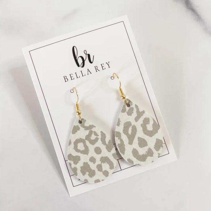 Leather Leopard Earrings