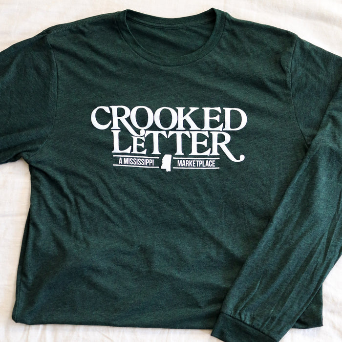 Forest Green Long Sleeve Logo Tee