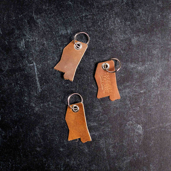 Leather Mississippi Keychain