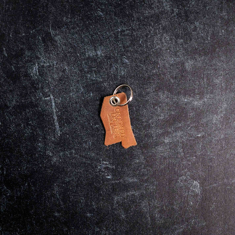 Leather Mississippi Keychain