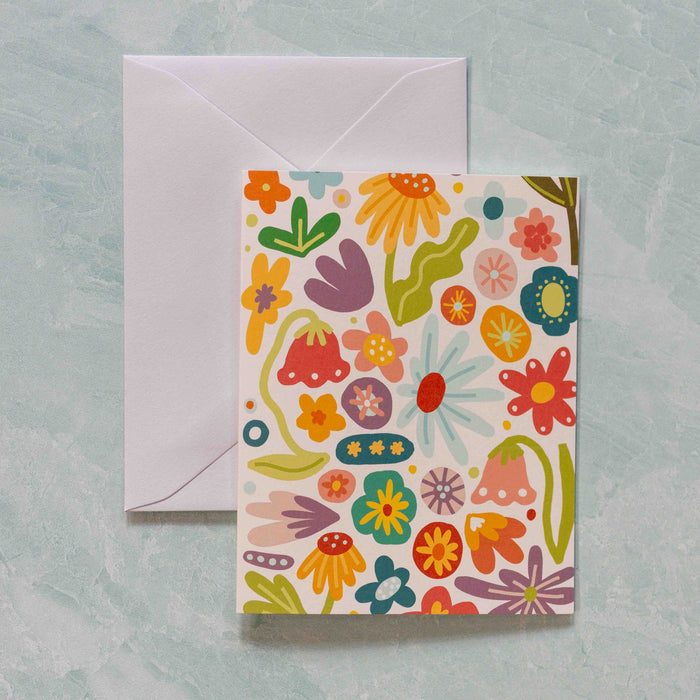 Flower Power Single Greeting Card