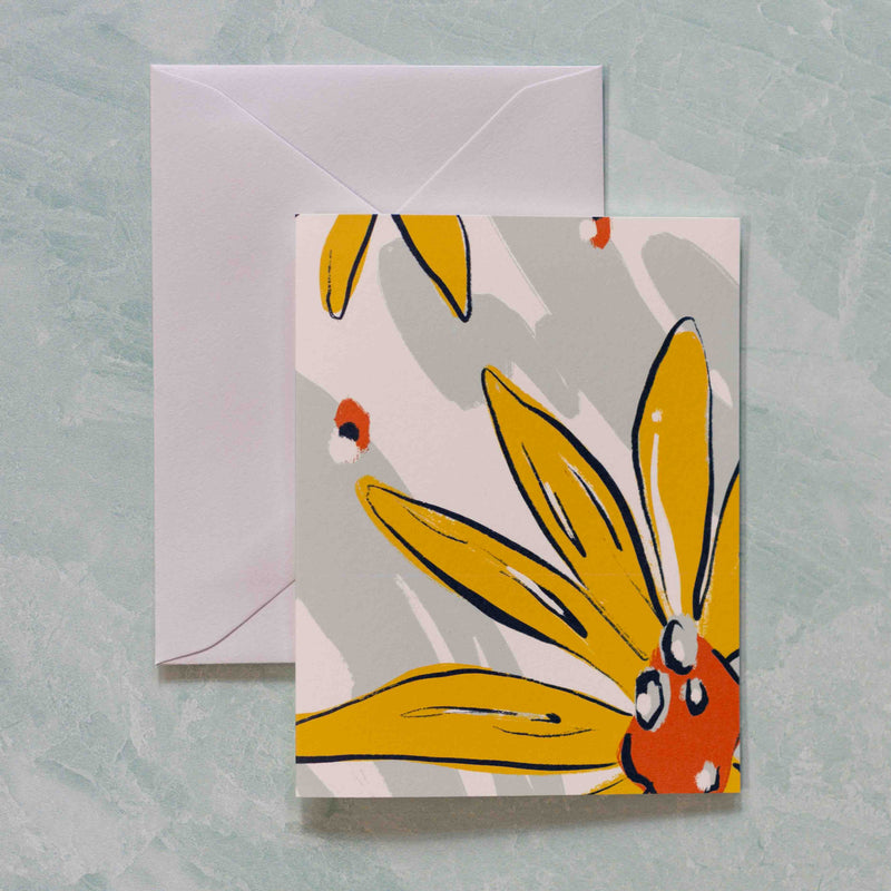 Brushed Daisy Single Greeting Card