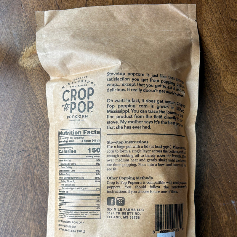 Crop to Pop Popcorn