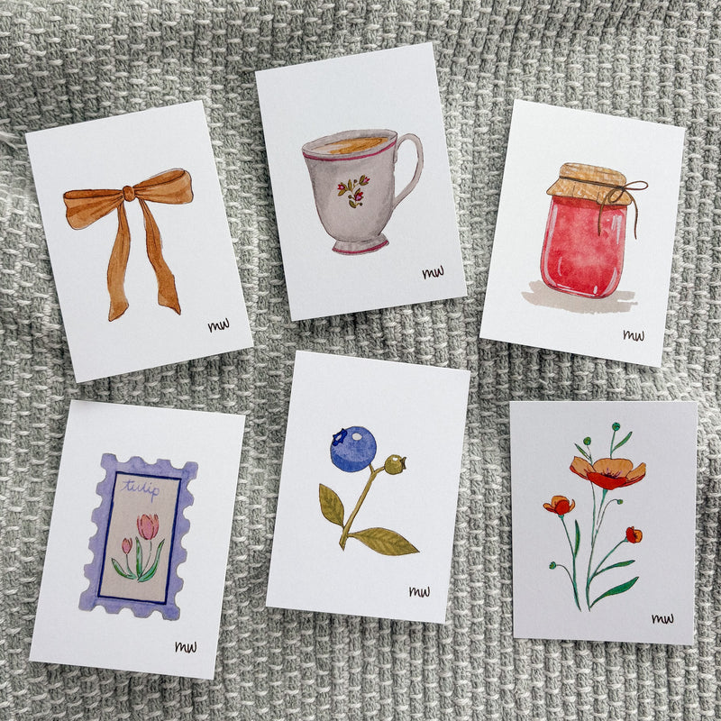 Watercolor Mini Prints Set