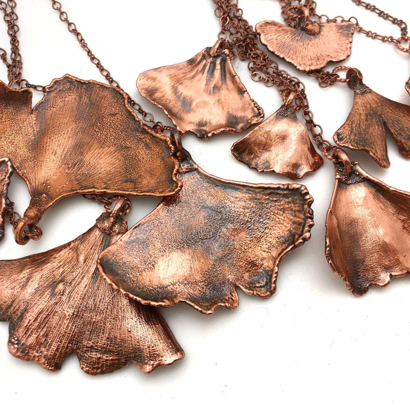 Copper Ginkgo Necklace