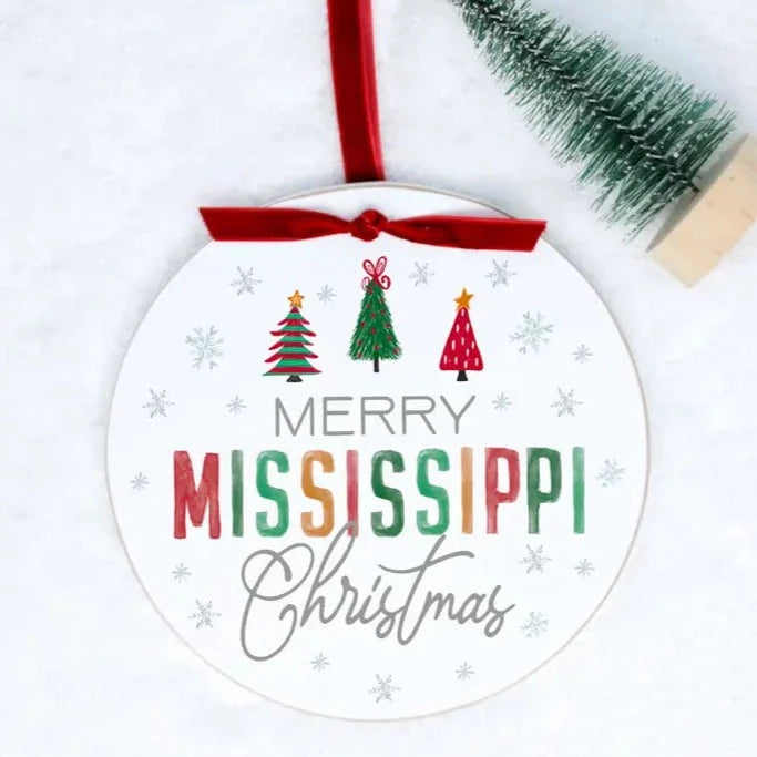 Merry Mississippi Christmas Ornament