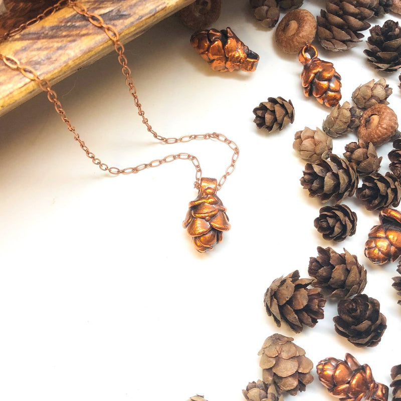 Copper Pinecone Necklace
