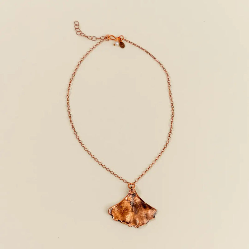 Copper Ginkgo Necklace