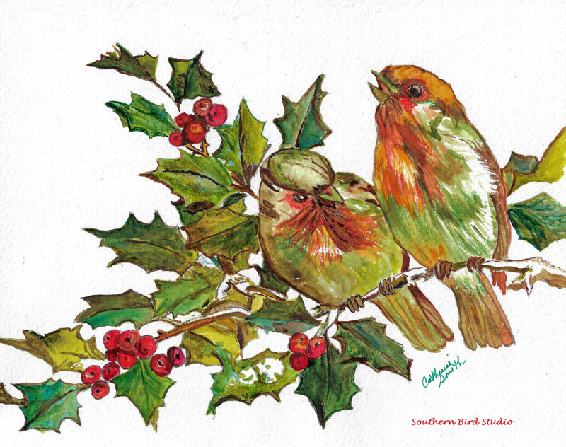 Watercolor Christmas Tea Towel