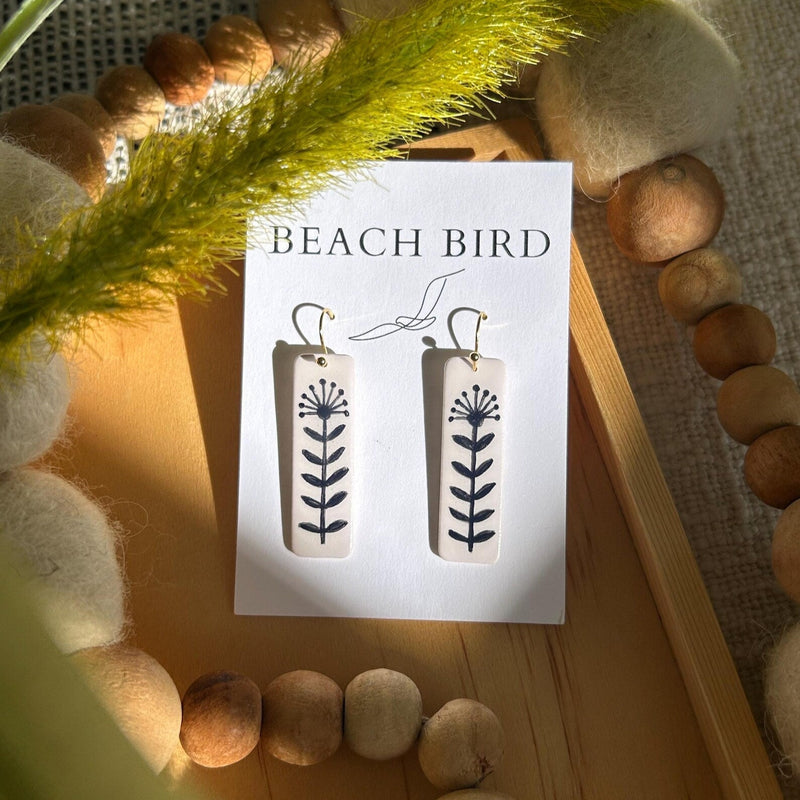 Hand-Painted Milkweed Earrings