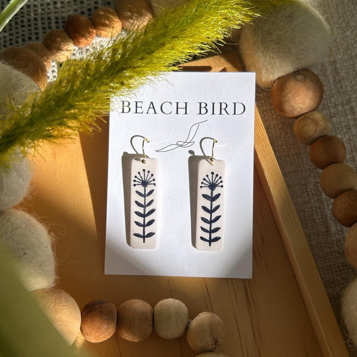 Hand-Painted Milkweed Earrings