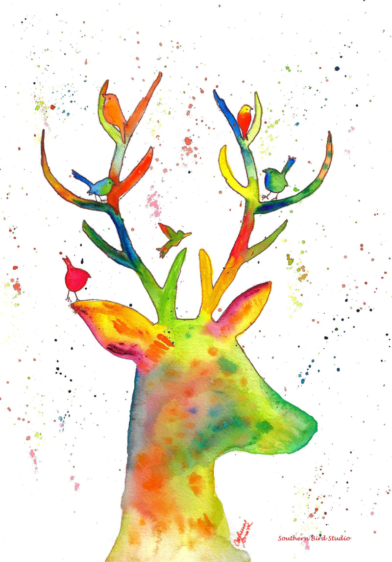 Watercolor Christmas Tea Towel