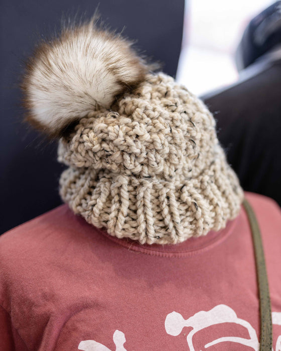 Knitted Beanie with Pom