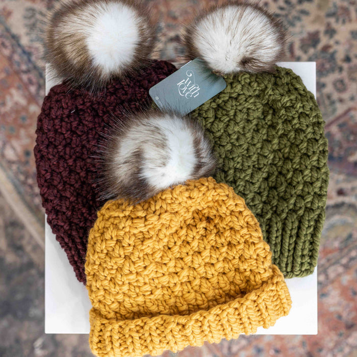 Knitted Beanie with Pom