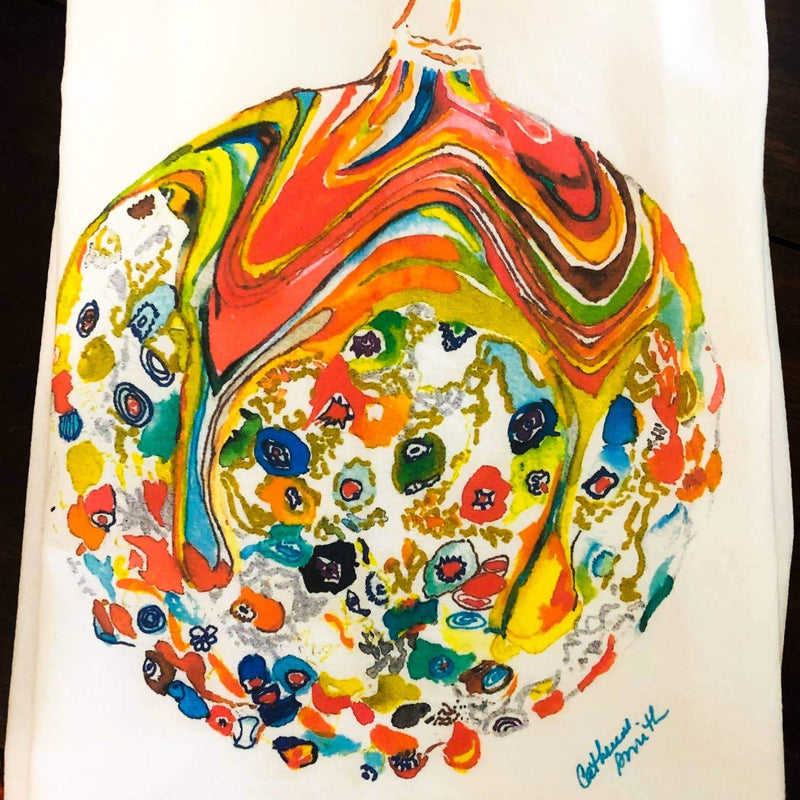 Watercolor Christmas Tea Towel